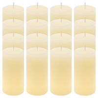 Zestaw świec rustykalnych, 10 cm, Ø 5 cm, kremowy, 16 szt.