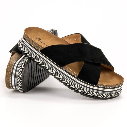 Czarne Klapki Boho r.40 na Arena.pl