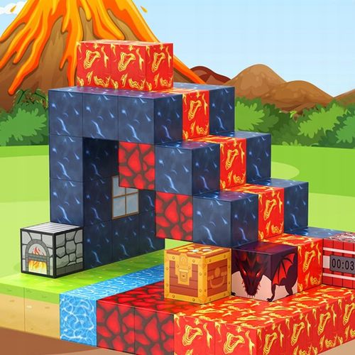 KLOCKI MAGNETYCZNE MINECRAFT BLOKI KLOCKI PIXELE SZEŚCIANY 100 KLOCKÓW na Arena.pl