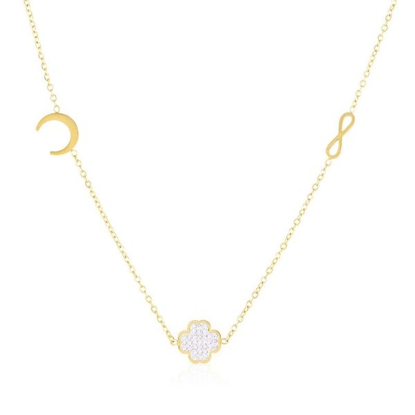 Naszyjnik - celebrytka infinity kwiatek zdjęcie 1