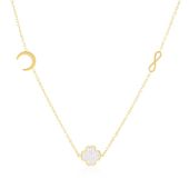 Naszyjnik - celebrytka infinity kwiatek