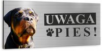 Tabliczka UWAGA ZŁY PIES - ROTTWEILER aluminiowa