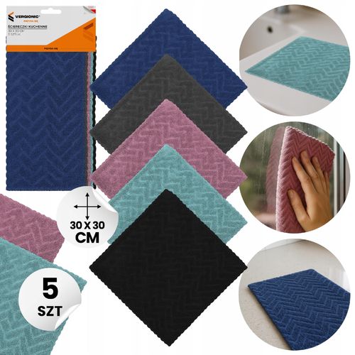 Ściereczki kuchenne VERGIONIC mikrofibra 30×30 cm 5 szt. na Arena.pl