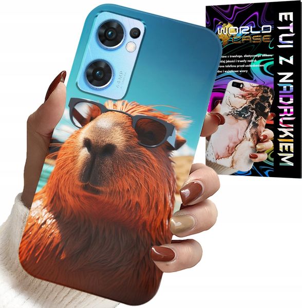 ETUI DO OPPO RENO7 5G - SŁODKA KAPIBARA, CAPIBARA CASE + SZKŁO zdjęcie 1