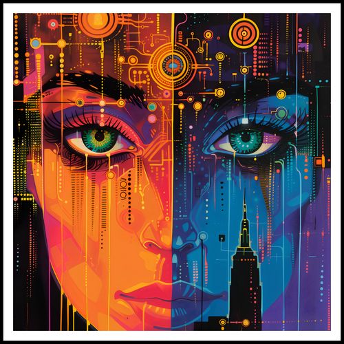 Plakat 100x100cm Cyfrowa Psyche na Arena.pl