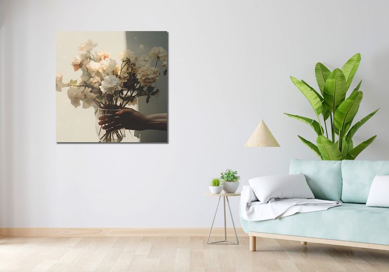 Obraz 90x90cm Ulotne Piękno Bukietu zdjęcie 2