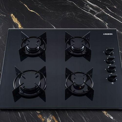 Arebos - Płyta gazowa | Szkło | Kuchenka 4 palnikowa na Arena.pl