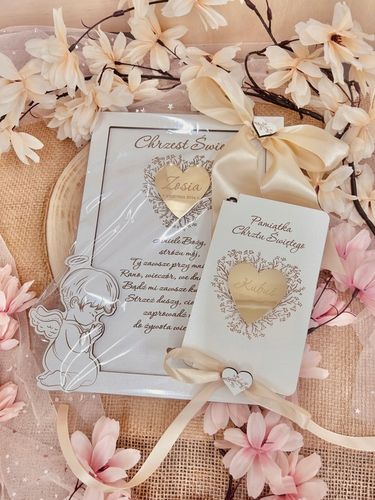 PAMIĄTKA CHRZTU ŚWIĘTEGO Z PERSONALIZACJĄ OBRAZEK + PUDEŁKO NA PIENIĄDZE na Arena.pl