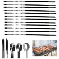 SZPIKULCE SZAMPURY DO SZASZŁYKÓW MIĘSA NA GRILL 12SZT 60cm NIERDZEWNE