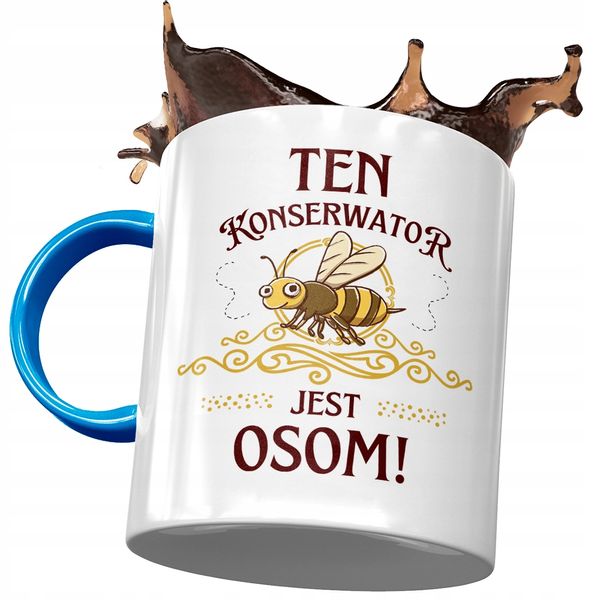 Kubek Błękitny Dla Konserwatora Jest Osom Z Nadrukiem Ze Zdjęciem zdjęcie 1