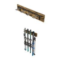 UCHWYT ŚCIENNY WIESZAK S3 Z DESKĄ NA 4 PARY NART