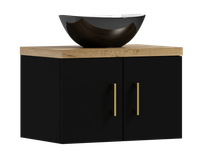 Szafka łazienkowa wisząca MARKUS 80 czarna z umywalką Eliza C (W7)