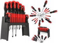 ŚRUBOKRĘTY WKRĘTAKI PZ PH TORX PRECYZYJNE Cr-V 18 EL MAGNES ZESTAW + STOJAK