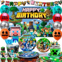 Dekoracje Minecraft ZESTAW Balony MINECRAFT Urodzinowy MINECRAFT 113szt