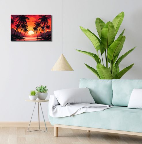 Obraz 50x30cm Palmy Przy Lagunie na Arena.pl