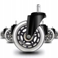 5x ŁOŻYSKOWANE KÓŁKA KAUCZUKOWE GUMOWE DO FOTELA OBROTOWEGO KRZESŁA