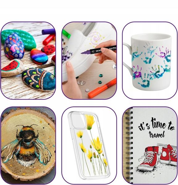 Markery akrylowe 24 kolory Wodoodporne markery z podwójną końcówką Prezenty zdjęcie 14