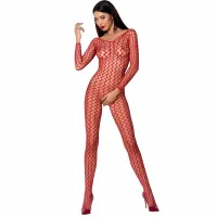 passion bs068 bodystocking koronkowy czerwony, jeden rozmiar