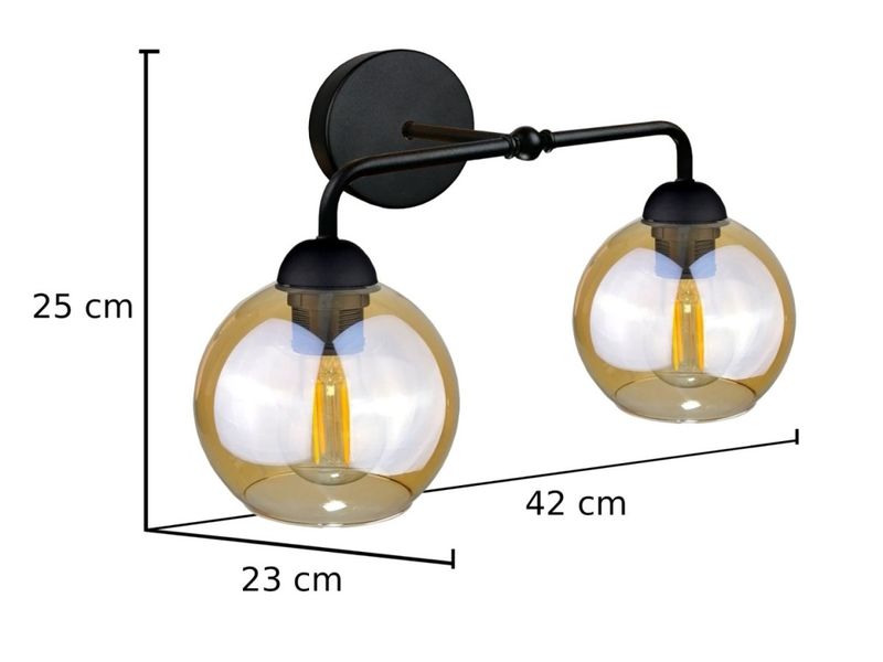Kinkiet 2xE27 MELLE BLACK zdjęcie 3