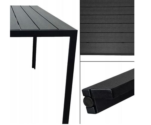 Stół ogrodowy 130x70 ALLEN-ST polywood czarny balkon taras na Arena.pl
