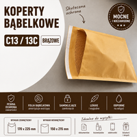 Koperty Bąbelkowe brązowe A5 13C 100 szt. Grube Mocne koperty ochronne
