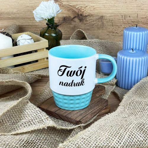 Pastelowy miętowy kubek Diamond z Twoim nadrukiem na Arena.pl