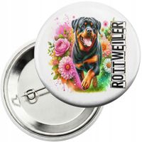 Przypinka z agrafką 59mm - PIES PSY PIESEK RASA ROTTWEILER