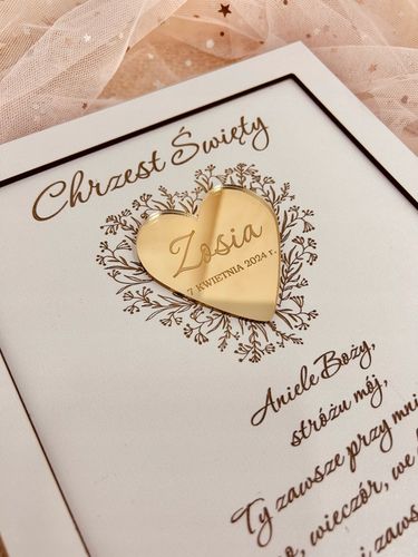 PAMIĄTKA CHRZTU ŚWIĘTEGO Z PERSONALIZACJĄ OBRAZEK + PUDEŁKO NA PIENIĄDZE na Arena.pl