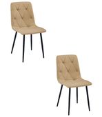 Krzesło tapicerowane LIBRA brązowe czarne nogi do jadalni i salonu x2