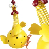 Figurka ogrodowa kurczak kura ruchoma sprężyna dekoracja ogród taras balkon