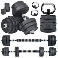 Hantle regulowane bitumiczne zestaw hantli sztanga Majestic Sport 2x10