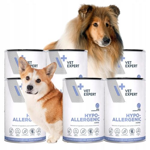 ZESTAW VET EXPERT HYPOALLERGENIC mokra karma weterynaryjna dla psa 6x400g na Arena.pl