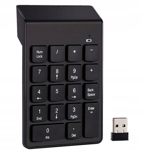 KLAWIATURA NUMERYCZNA BEZPRZEWODOWA DO LAPTOPA PC SLIM USB 2.4GHz AK86A na Arena.pl