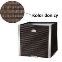 Donica ogrodowa technorattanowa 46x46x46 MIX BRĄZ