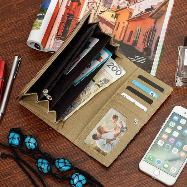 Portfel Patchwork Boho Julia Rososo Skóra Duży Pudełko M94 zdjęcie 5