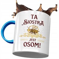 Kubek Błękitny Dla Siostry Na Urodziny Na Prezent Z Nadrukiem Ze Zdjęciem