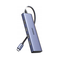 6w1 HUB Adapter USB-C - HDMI / USB-A / czytnik kart SD TF - szary