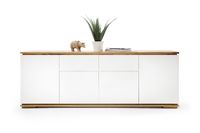 Chiara komoda długa biały lakier / drewno olejowane