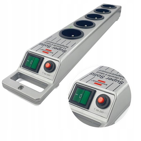 Przedłużacz Listwa Zasilająca Srebrna 5 Gniazd Kabel 2,5m BRENNENSTUHL zdjęcie 9