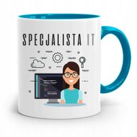 Kubek Błękitny Informatyka Specjalista It Prezent Z Nadrukiem Ze Zdjęciem