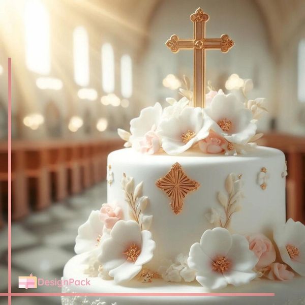 Pudełko pod tort komunijny 42x32x25 podkład pod tort złoty 40x30 na Komunię zdjęcie 3