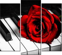 90 80CM OBRAZ T3 ELEM RÓŻA FORTEPIANIE DRUK ŚCIENNY