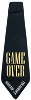 Krawat na Wieczór Kawalerski GAME OVER czarny 10x32 cm