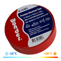 WONDER TAŚMA K1XB0 0,15mm/19mm/20m CZERWONA PREMIUM VDE MROZOODPORNA MOCNA