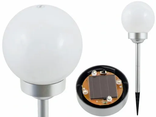 lampa solarna MLECZNA KULA lampka 15cm 4 LED P-015 zdjęcie 7