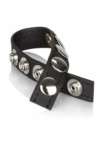 adonis ares leather multi-snap ring - regulowany pasek skorzany, czarny na Arena.pl