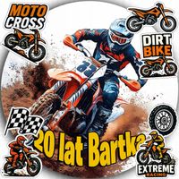 OPŁATEK NA TORT 20CM - MOTOCROSS DEKORACJA URODZINOWA + IMIĘ 15CM 18CM