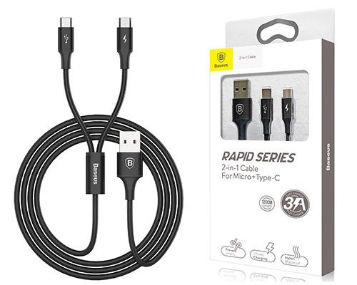 Baseus Kabel Rapid USB 2w1 Micro Usb + USB C na Arena.pl