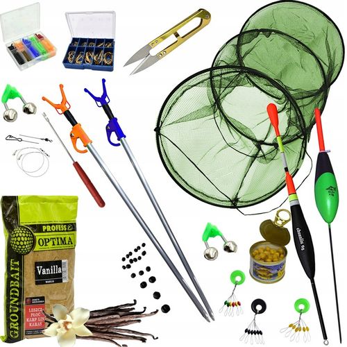 ZESTAW WĘDKARSKI 2x Wędka 2x Kołowrotek TORBA Siatka Podpórki Zanęta Akceso na Arena.pl