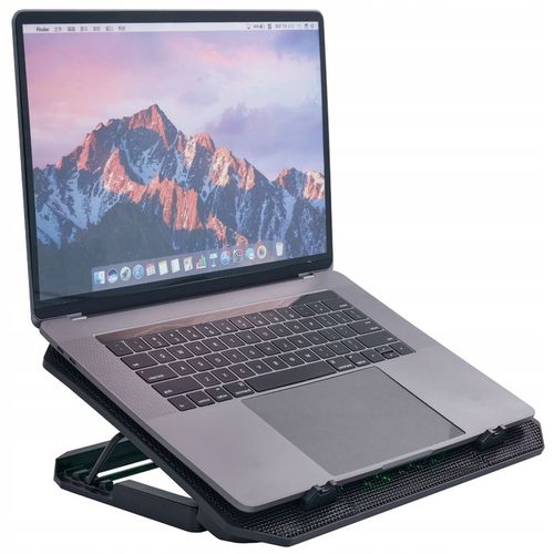 PODSTAWKA CHŁODZĄCA POD LAPTOPA 12-17 CZARNA REGULOWANA PODKŁADKA LED Z USB na Arena.pl